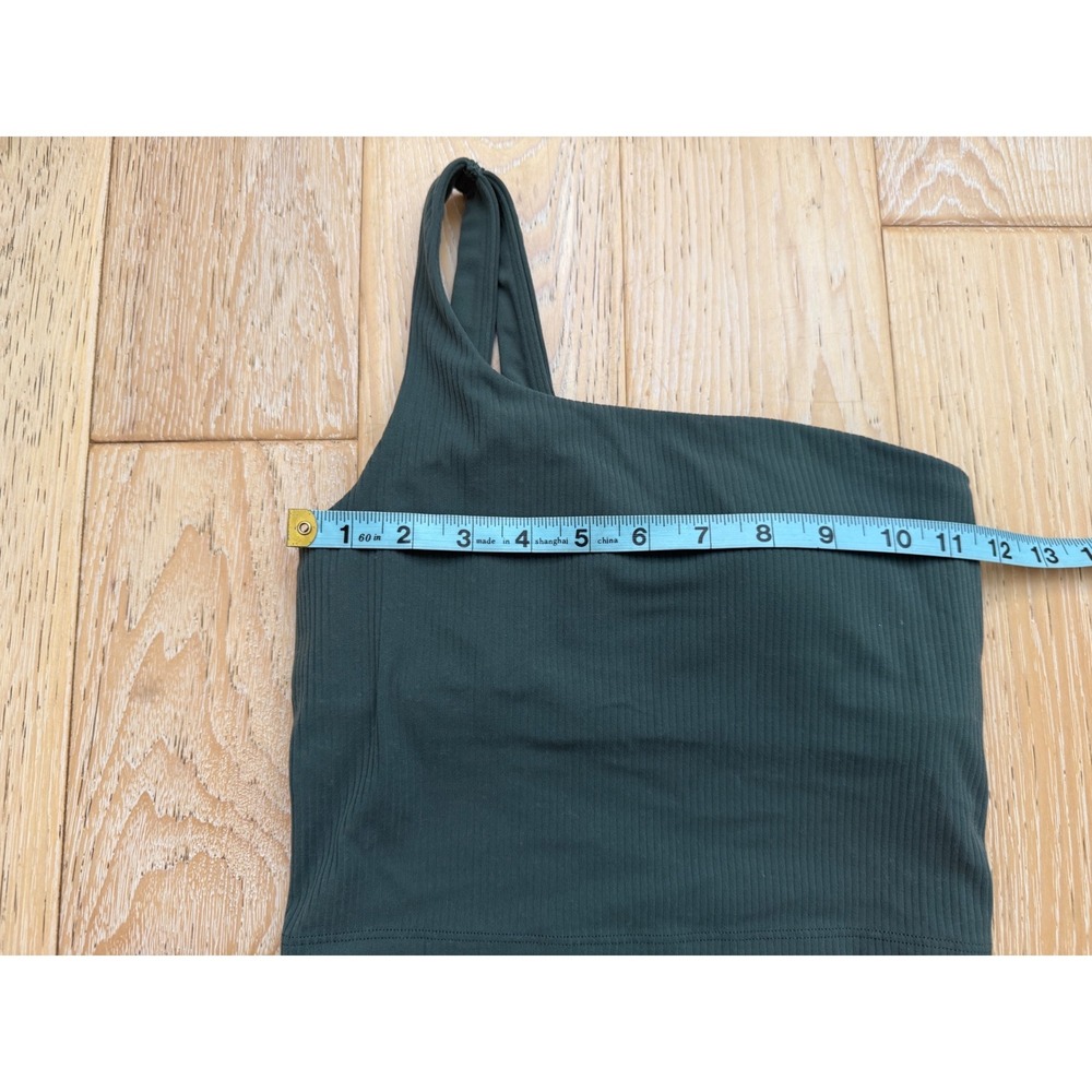 LULULEMON Women Ribbed One Shoulder Bra Tank Size 2 Athleisure Yoga Minimalist - Picture 2 of 7